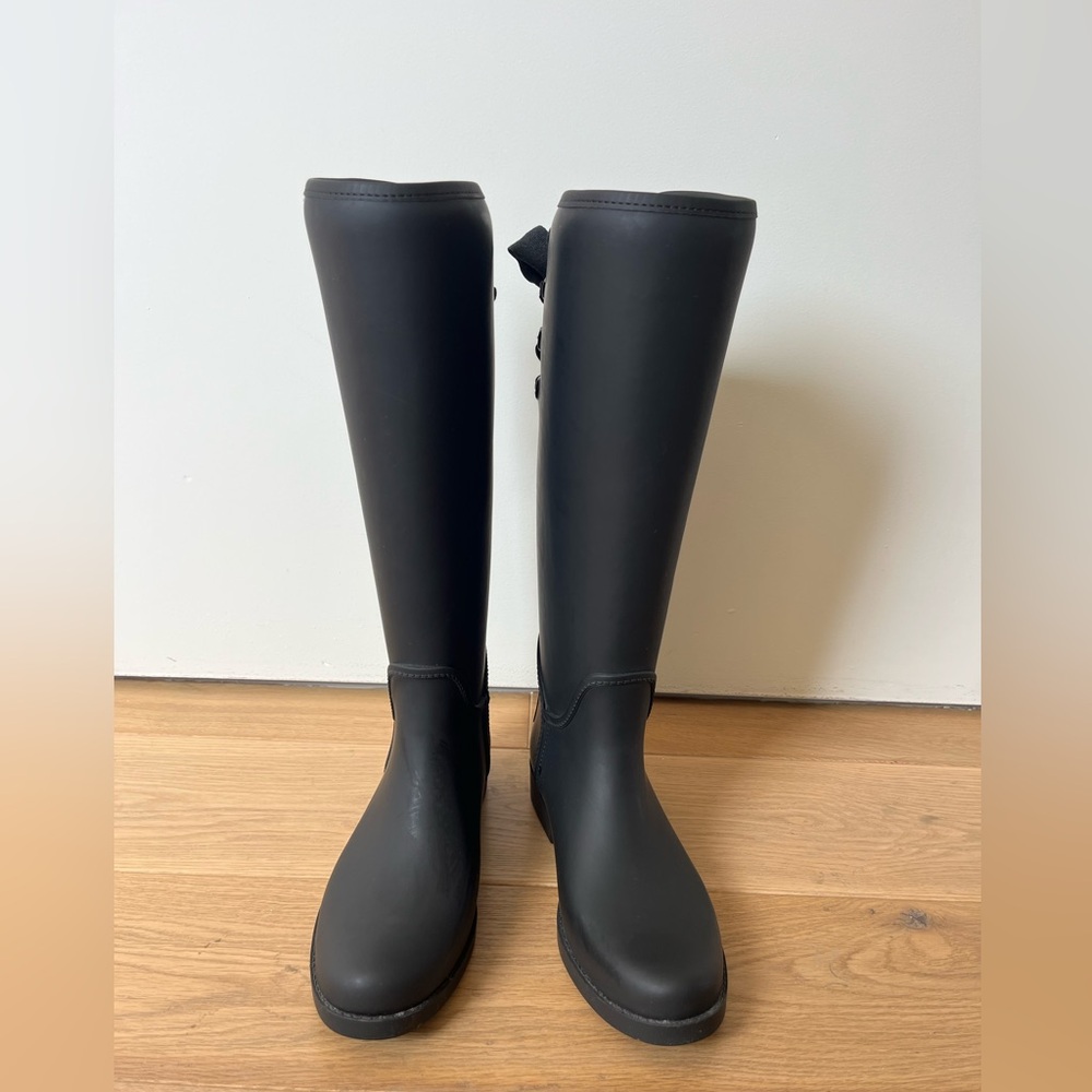 Coach Black Knee-High Rain Boots